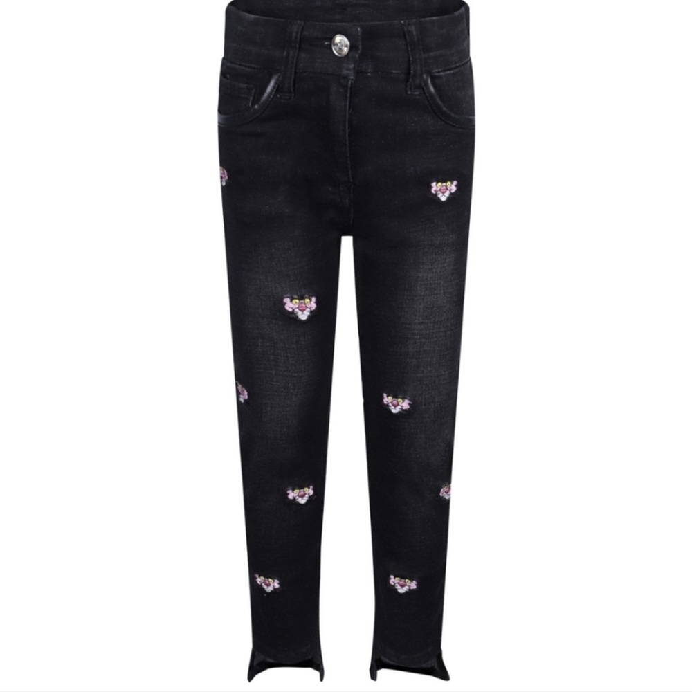 MonnaLisa Charcoal Pink Panther Denim Jeans